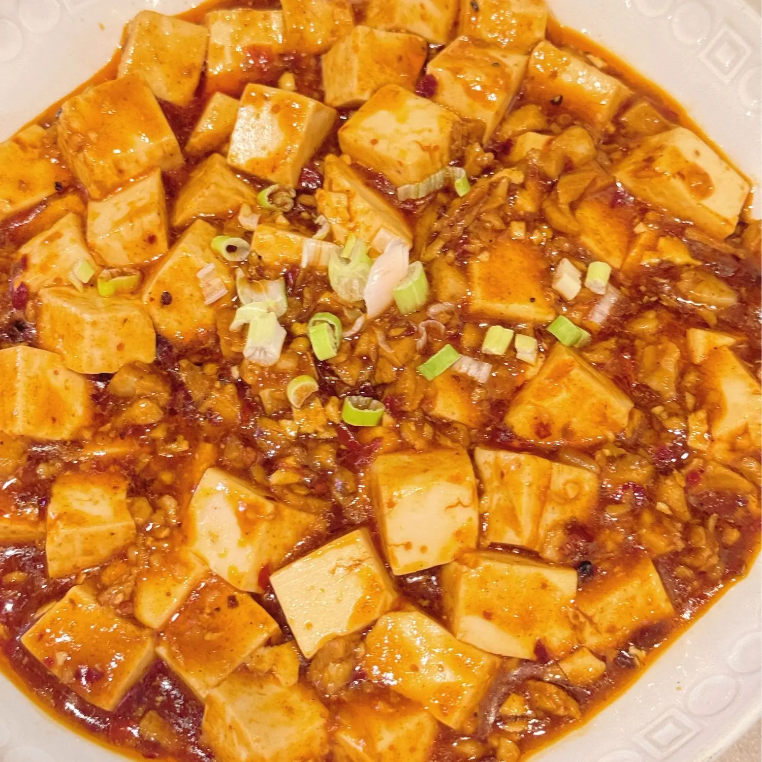 Silky tofu in spicy bean sauce at Spices Garden, a Chines Sichuan Restaurant in Fremont
